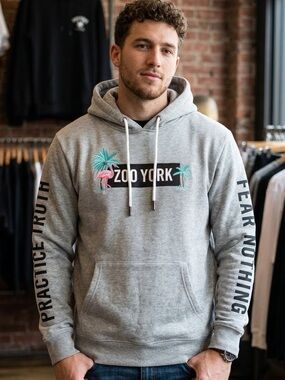 Zoo York Grey Hoodie w Pink Flamingo